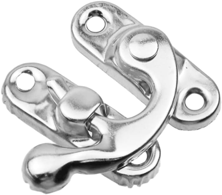 Sscon 20Pcs Silver Small Swing Clasp Latch, Antique Vintage Right Toggle Hasp for Jewelry Box and Wooden Box - Image 3